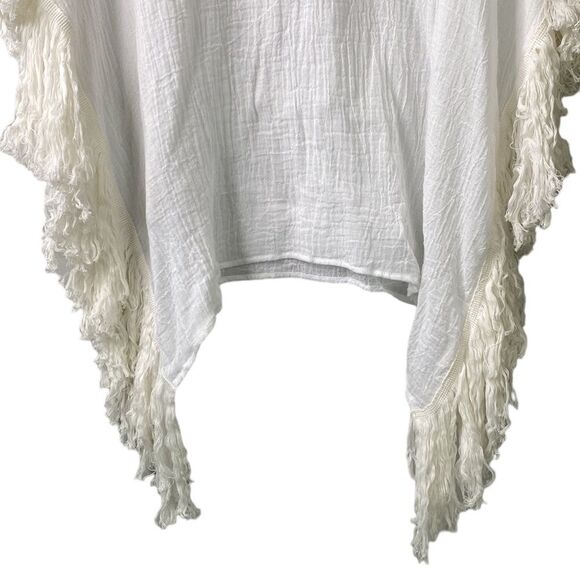 Eberjey Balsa Beach Terra Swim Cover Up Dress Fringe Embroidered Crochet Boho - Picture 4 of 14